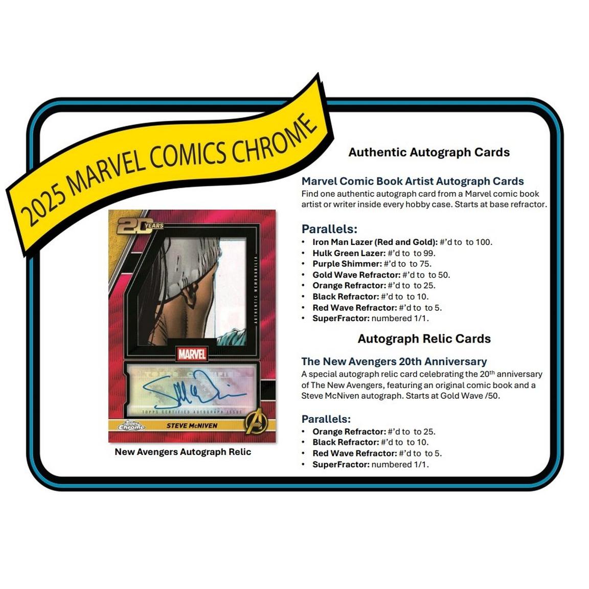2025 Topps Chrome Marvel Comics Blaster Box