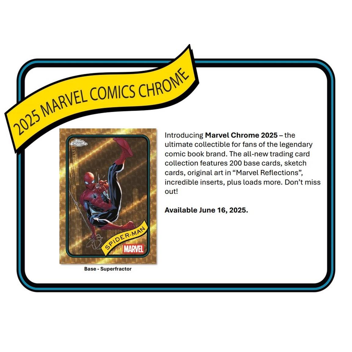 2025 Topps Chrome Marvel Comics Blaster Box
