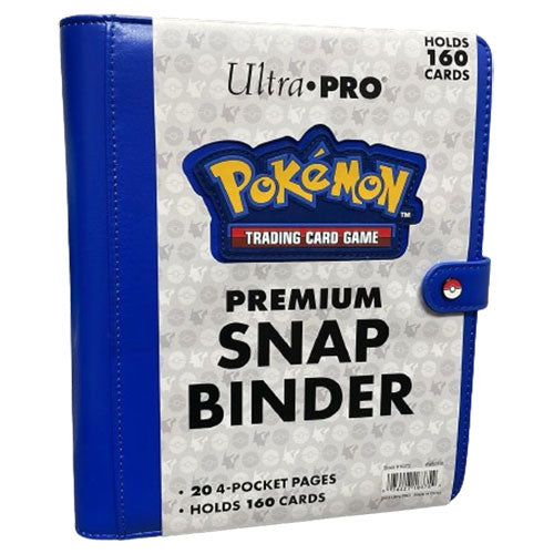 Ultra Pro Pokemon 4-Pocket Premium Snap Binder - BLUE (20 Pages - Holds 160 Cards)
