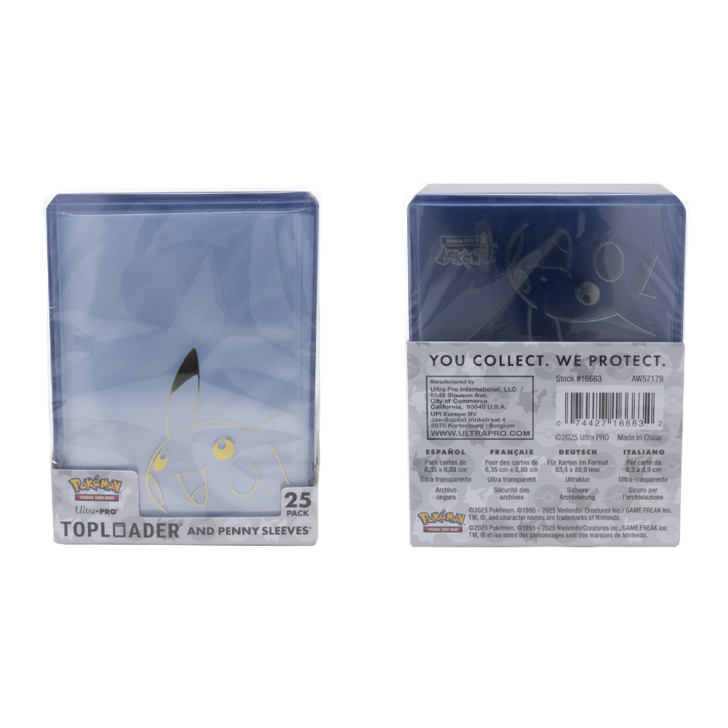 Pikachu 3×4 Toploader & Sleeve Combo — Ultra•PRO