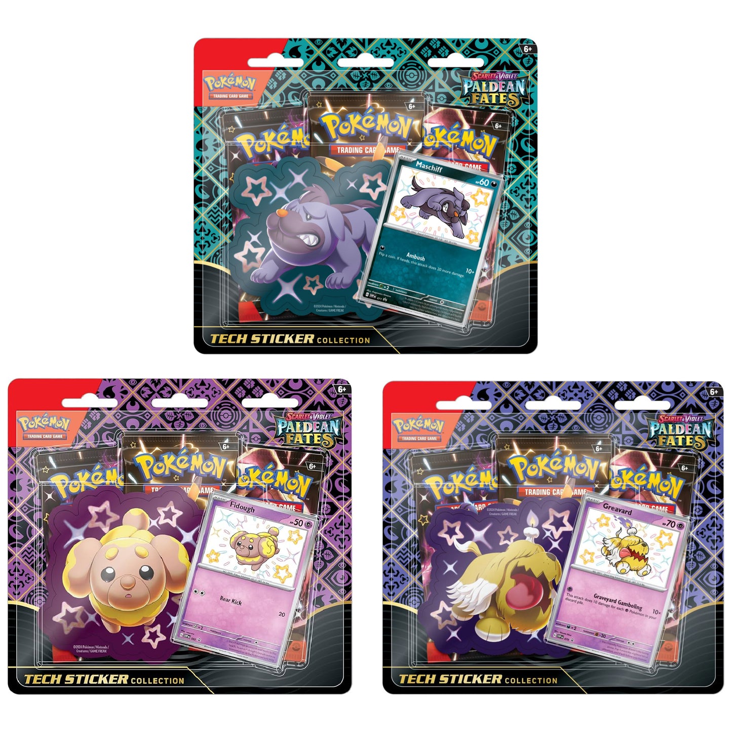 Pokémon TCG: Scarlet & Violet Paldean Fates Tech Sticker Collection SEALED DISPLAY BOX