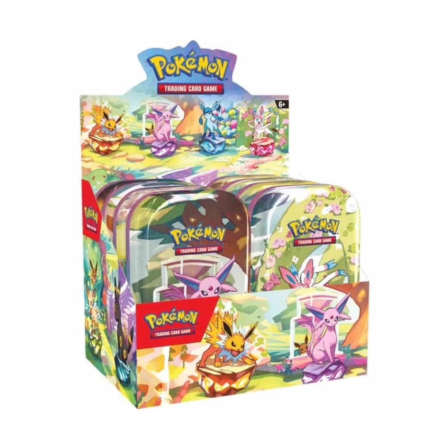 Pokémon TCG Scarlet & Violet Prismatic Evolutions Mini Tin SEALED Display