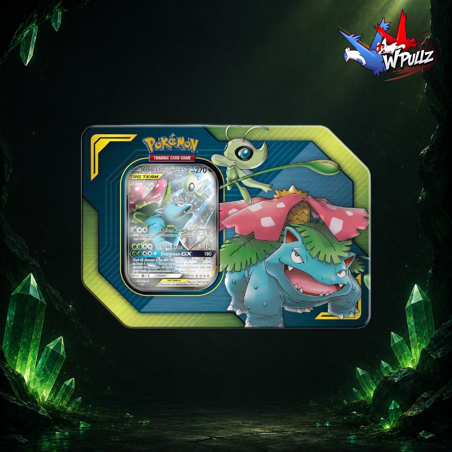 Pokémon TCG: TAG TEAM Tin (Celebi & Venusaur-GX) - FIRST PRINT - LIVE RIP ONLY
